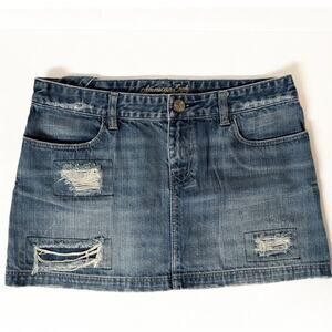 AMERICAN EAGLE OUTFITTERS Jean Skirt Womens Size 6 Distressed Mini